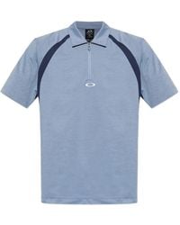 Oakley - Zip Detail Colour-Block Polo Shirt - Lyst