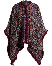 Etro - Tweed Pom-Pom Trim Cape - Lyst