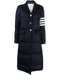 Thom Browne - Navy 4-bar Stripe Padded Coat - Women's - Feather Down/wool - Lyst