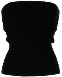 Alexander Wang - Double-Layer Ribbed-Knit Strapless Top - Lyst