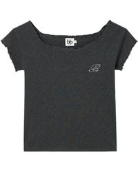 B+ AB - Lettuce-Trim Rhinestone-Embellished T-Shirt - Lyst