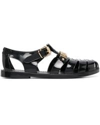 Moschino - Logo-Plaque Sandals - Lyst