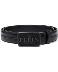 Philipp Plein - Logo-Plaque Leather Belt - Lyst