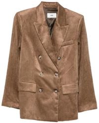 SOLOTRE - Double-Breasted Corduroy Blazer - Lyst