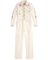 RRL - Embroidered Cotton-Linen Blend Jumpsuit - Lyst