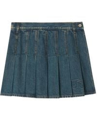 Burberry - Equestrian Embroidered Mini Skirt - Lyst