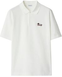 Burberry - Logo-Patch Cotton Polo Shirt - Lyst