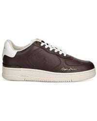 Polo Ralph Lauren - Logo-Embroidered Calf Leather Sneakers - Lyst