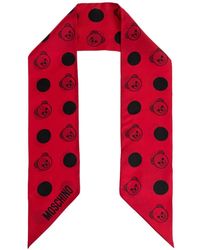 Moschino - Polka-Dot Teddy Silk Scarf - Lyst