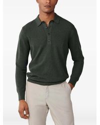 Hackett - Textured-Knit Long-Sleeve Polo Shirt - Lyst