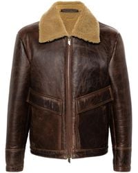 Salvatore Santoro - Shearling-Collar Leather Jacket - Lyst