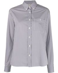 Saint Laurent - Striped Long-sleeve Shirt - Lyst