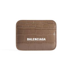 Balenciaga - Logo-print Crocodile-effect Cardholder - Lyst