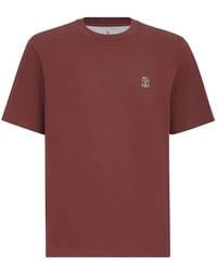 Brunello Cucinelli - Cotton Jersey Crew-Neck T-Shirt With Logo - Lyst