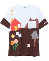 Moschino - House-Mountain Print T-Shirt - Lyst
