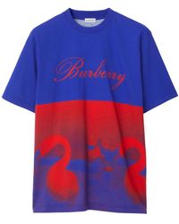Burberry - Swan Print T-shirt - Lyst