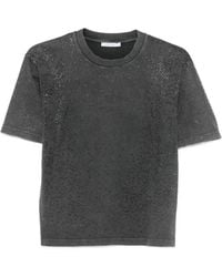 Patrizia Pepe - Rhinestone-Embellished Acid-Wash T-Shirt - Lyst
