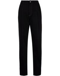 Emporio Armani - Pleat-details Straight Trousers - Lyst