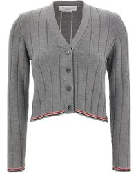 Thom Browne - Ribbed V-Neck Cardigan - Lyst