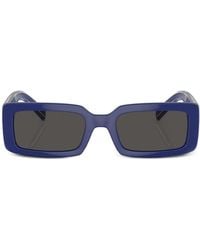 Dolce & Gabbana - Logo-Print Rectangle-Frame Sunglasses - Lyst
