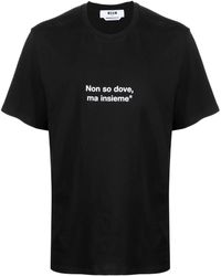 MSGM - T-shirt Met Tekst - Lyst