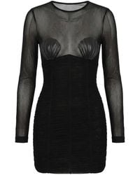 DSquared² - Shell-Detail Ruched Mini Dress - Lyst
