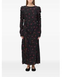 Mar De Margaritas - Floral-Print Ruched-Sleeve Maxi Dress - Lyst