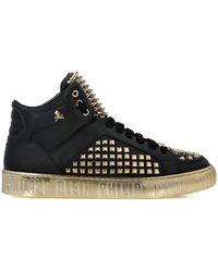 Philipp Plein - Mid-Top Leather Sneakers - Lyst