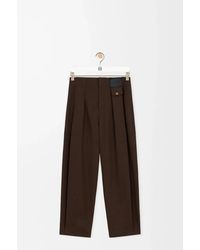 Loewe - Logo-Patch Pleated Trousers - Lyst