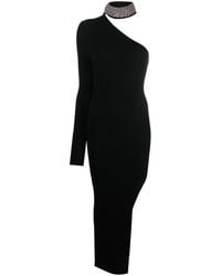 GIUSEPPE DI MORABITO - Bead-Embellished Ribbed-Knit Asymmetric Dress - Lyst