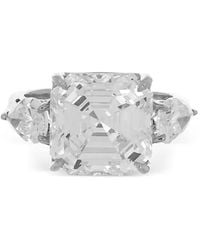 Fantasia by Deserio - Square-Cut Pear Side-Stones Ring - Lyst