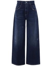 ICON DENIM - Poppy Distressed Wide-Leg Jeans - Lyst
