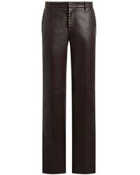 Etro - Leather Trousers With Studs - Lyst