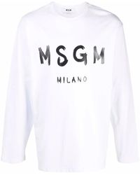 MSGM - Logo Long-Sleeve T-Shirt - Lyst