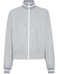 Brunello Cucinelli - Chaqueta bómber de algodón con cremallera - Lyst