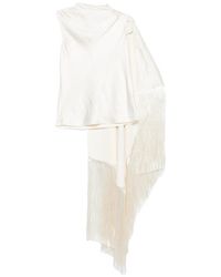 Self-Portrait - Fringe-Trim Asymmetric-Panel Top - Lyst