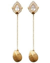 Burberry - Shield Pendant Crystal-Embellished Earrings - Lyst