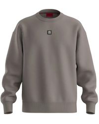 HUGO - Dettil Crew-Neck Logo-Patch Sweatshirt - Lyst