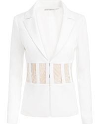 Alice + Olivia - Alexia Fitted Sheer Corset Blazer - Lyst