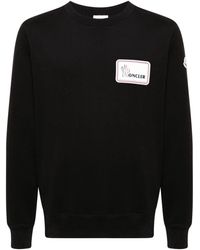Moncler - Katoenen Sweater Met Logopatch - Lyst