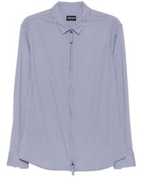 Giorgio Armani - Houndstooth-Pattern Zip-Fastening Shirt - Lyst