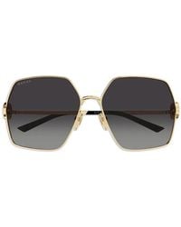 Gucci - Geometric-Frame Logo Sunglasses - Lyst