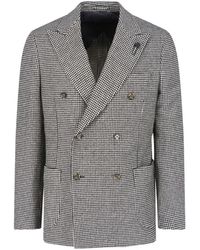 Lardini - X Sugar Houndstooth Double-Breasted Jacket - Lyst