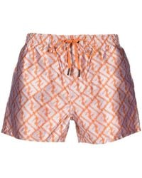 Fendi - Blurry Monogram-print Swim Shorts - Lyst