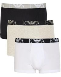 Emporio Armani - Monogram-Logo Briefs (Set Of Three) - Lyst