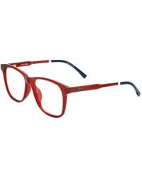 Lacoste - Eckige Brille Mit Logo-Schild - Lyst