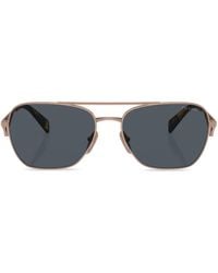 Prada - Triangle-Logo Pilot Sunglasses - Lyst
