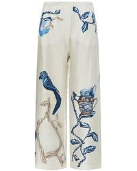 Munthe - Fabert Graphic-Print Wide-Leg Silk Trousers - Lyst