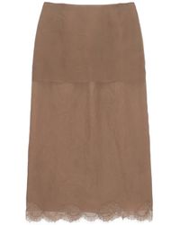 Carven - Lace-Trimmed Midi Skirt - Lyst
