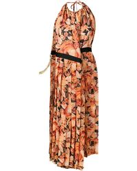 Y. Project Geplooide Jurk - Oranje